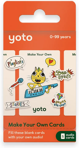 Yoto Make Your Own Cards - 5 Blank Audio Cards for Kids, All Ages