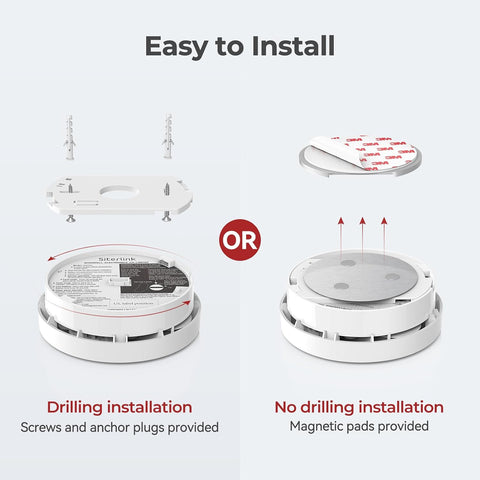 SITERLINK Smoke Detectors 10 Year Battery Backup,GS525A 2 Pack
