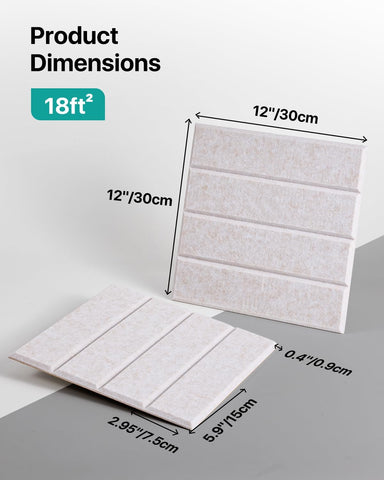 Soundsbay Sound Proof Foam Panels for Walls Self-Adhesive, 18-Pack 12"X12"