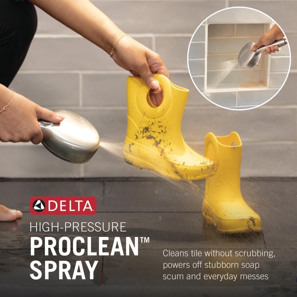 Delta 5-Setting In2ition 2-in-1 Dual Shower Head with Handheld High Pressure ProClean Spray, Oil Rubbed Bronze Detachable Shower Head with Hose, 1.75 GPM Flow Rate, Venetian Bronze 75548RB