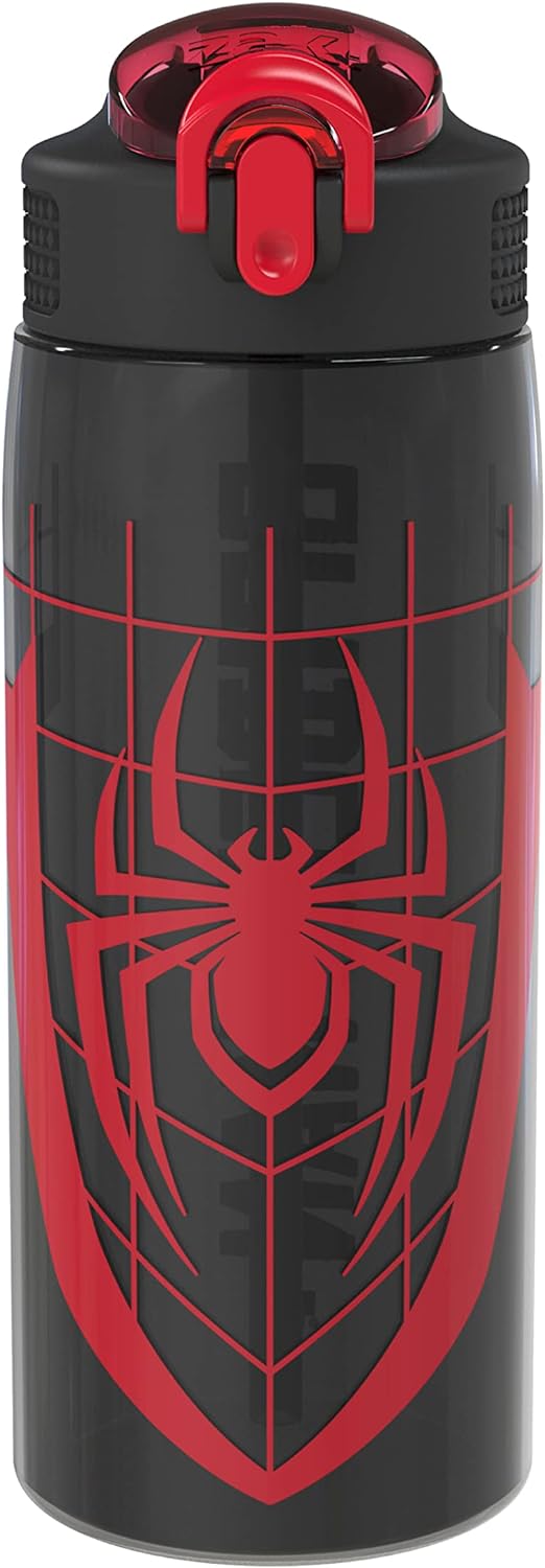 Zak Designs Spider-Man 25oz Leak-Proof Straw Kids Water Bottle, Plastic