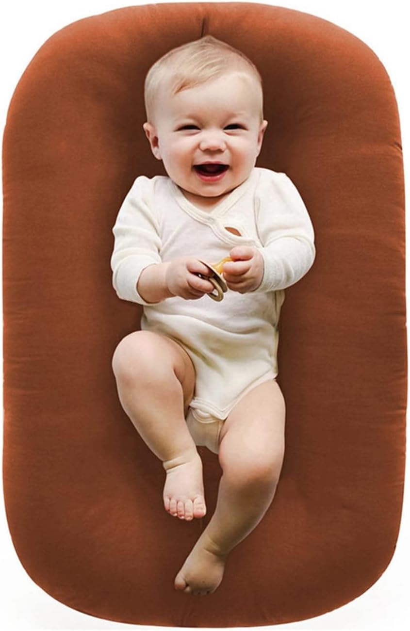 100% Cotton Baby Lounger for Newborn 0-24 Months(Coffee)
