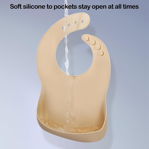 Eascrozn Silicone Bibs for Babies Toddler Set of 3, BPA Free
