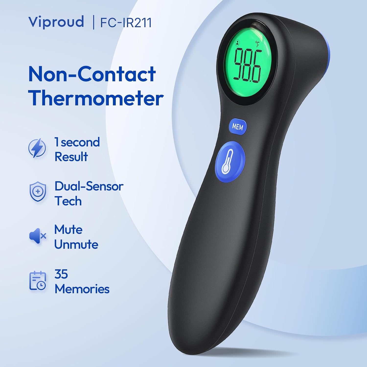 Viproud Forehead Thermometer for Adults and Kids, Accurate & Fast Results
