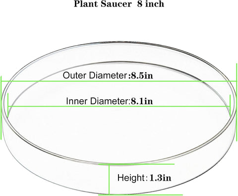 2 Pack 8 inch Plant Saucer Drip Tray, Heavy Sturdy Plastic Planter Flower Pot Drainage Tray Plate Saucers for Indoor Outdoor Garden, Plant Water Drip Trays for pots Base (8", Black)