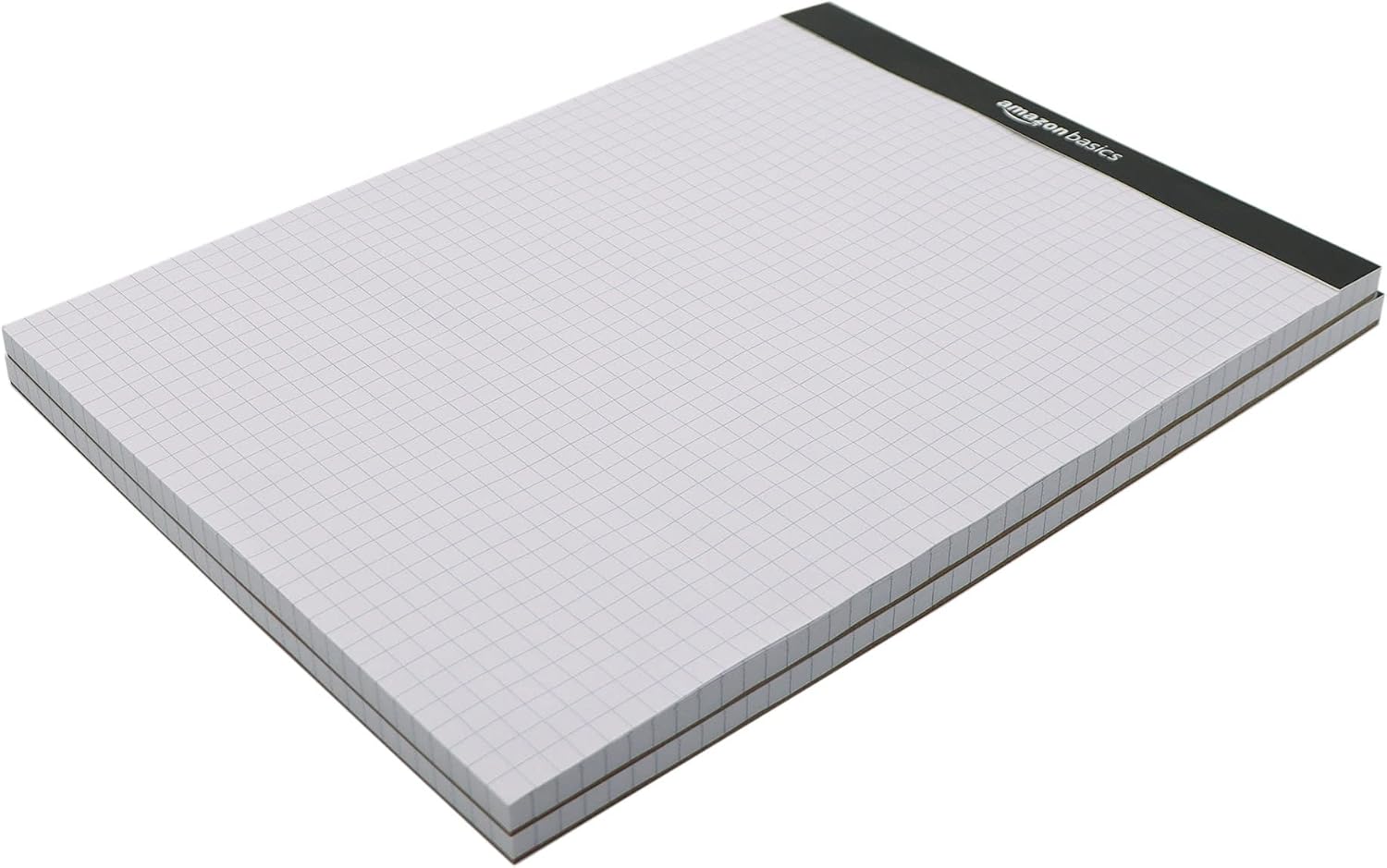 Amazon Basics Quad-Ruled Graph Paper Pad with Sturdy Back, Perforated, 8.5" x 11.75", White, 100 Sheets/Pad, 2-Pack