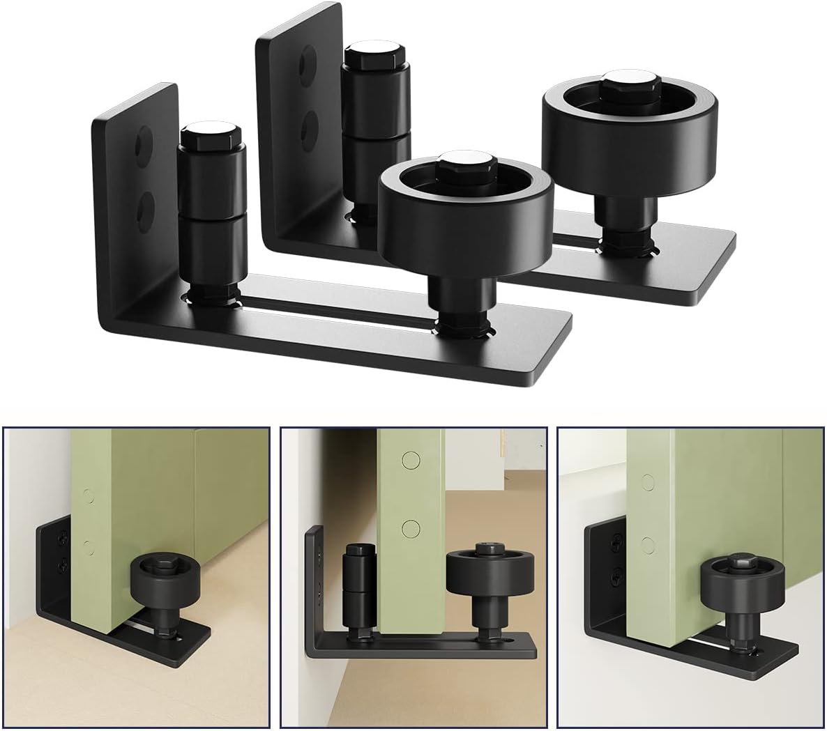 SMARTSTANDARD Sliding Barn Door Floor Guide for Bottom Adjustable Roller