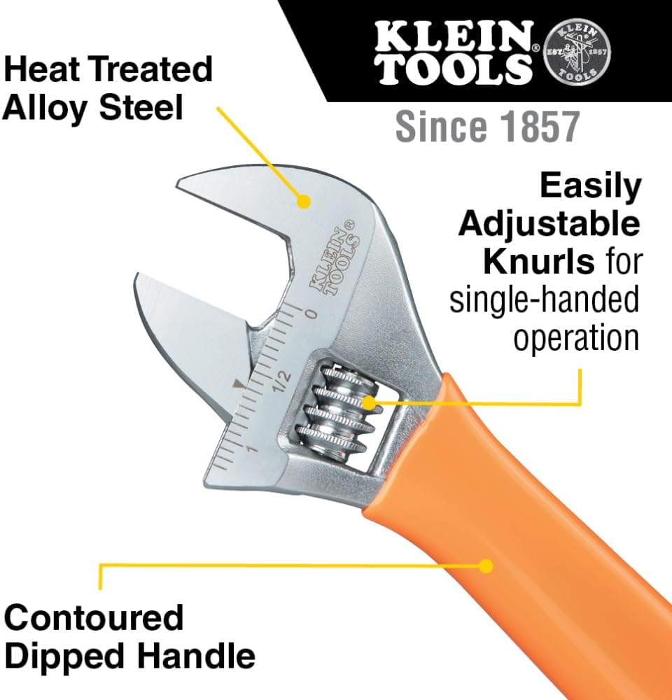 KLEIN TOOLS O5064 4-Inch Extra-Capacity Adjustable Wrench