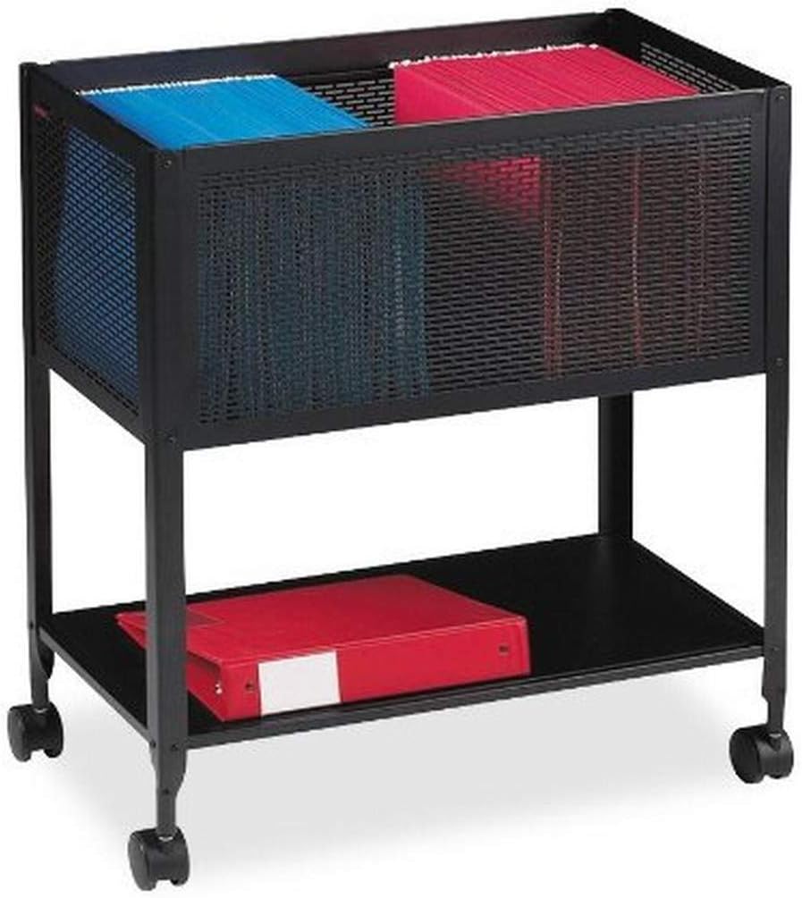 Lorell Mesh Rolling File, 12-1/2 by 25 by 28-1/4-Inch, Black