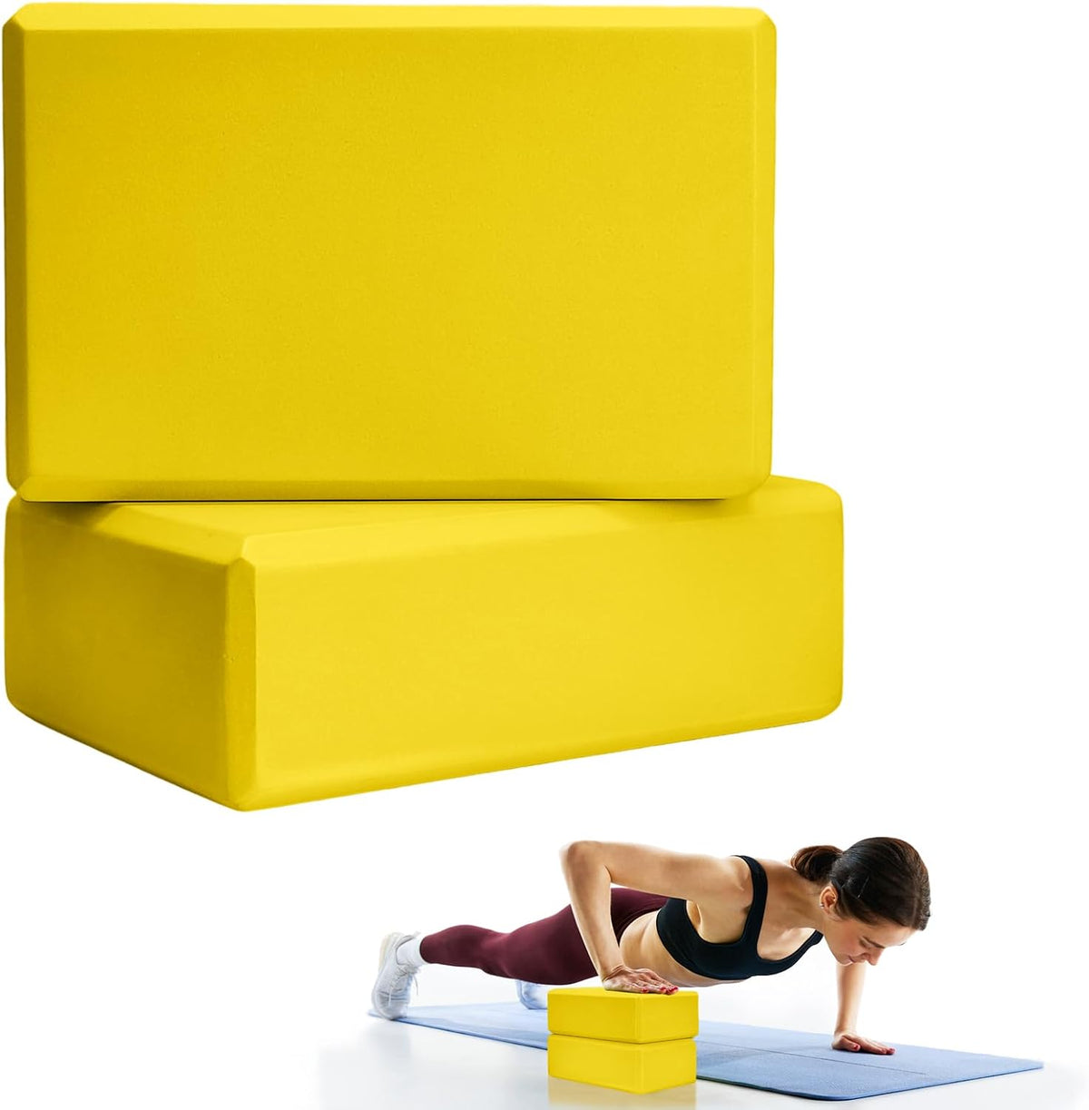 Septo 2 Pcs Yoga Blocks, 9x6x3 Inch Foam Blocks for Pilates