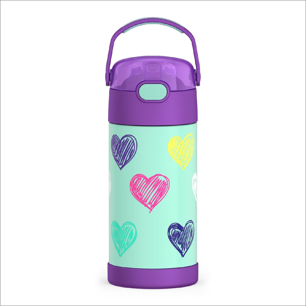 THERMOS FUNTAINER Water Bottle with Straw, 12oz, Hearts