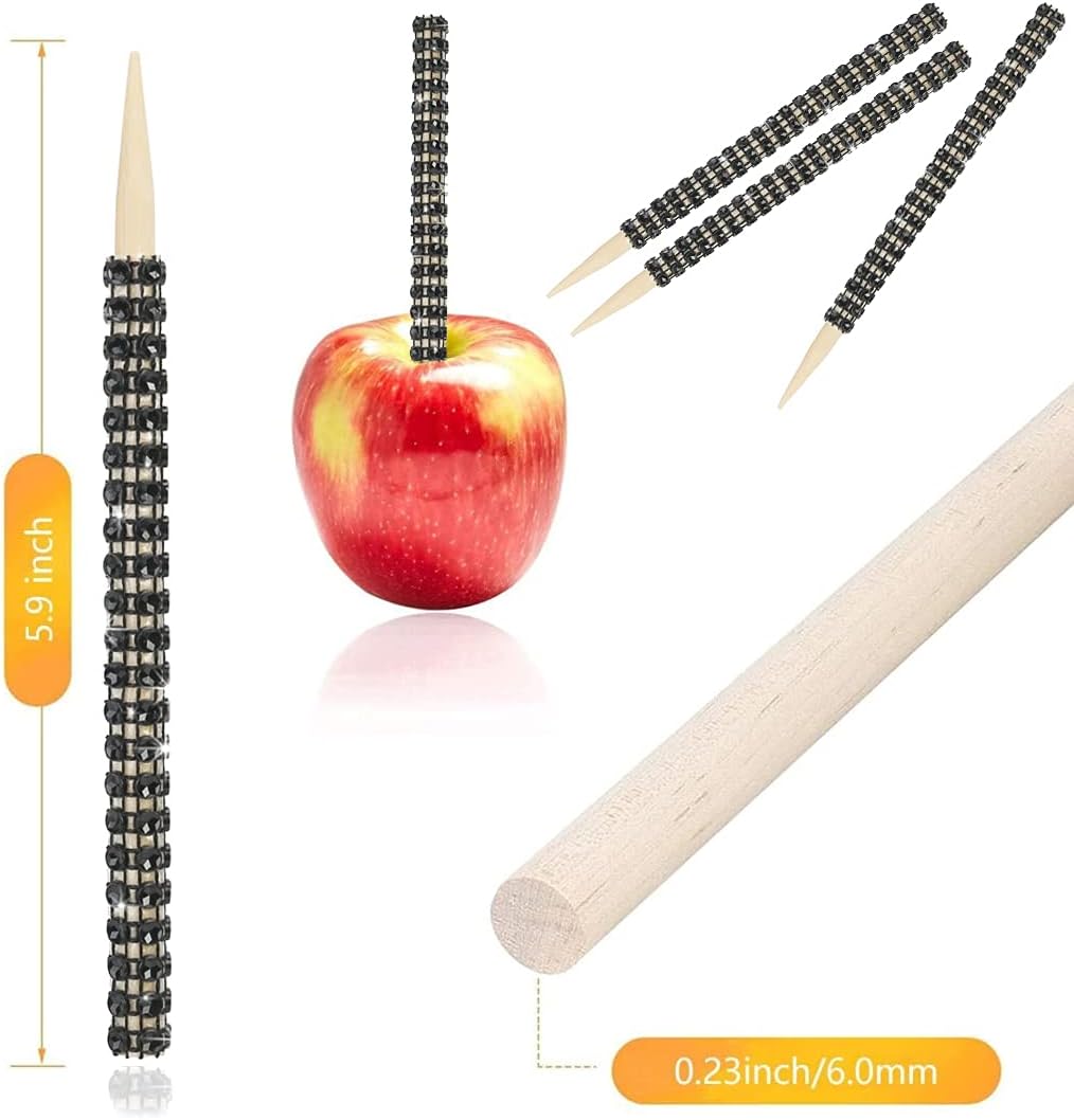 32 PCS Bling Candy Apple Sticks, Treat Sticks for Caramel Apple, Cake Pop
