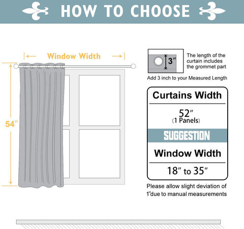 ChrisDowa Blackout Curtains Door Curtain for Doorway 54" Short Closet Drape