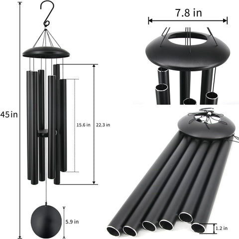 ASTARIN 45 in Memorial Wind Chimes Large with 6 Heavy Tubes