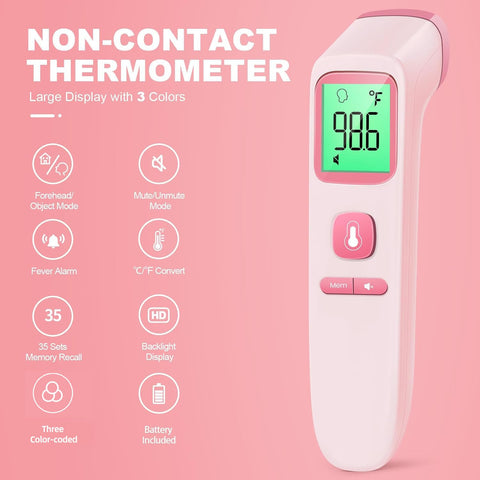 No-Touch Thermometer for Adults and Kids, Digital Accurate Baby Thermometer with Fever Alarm, 1 Second Fast Result, FSA HSA Eligible, Easy to use, 2 in 1 Mode