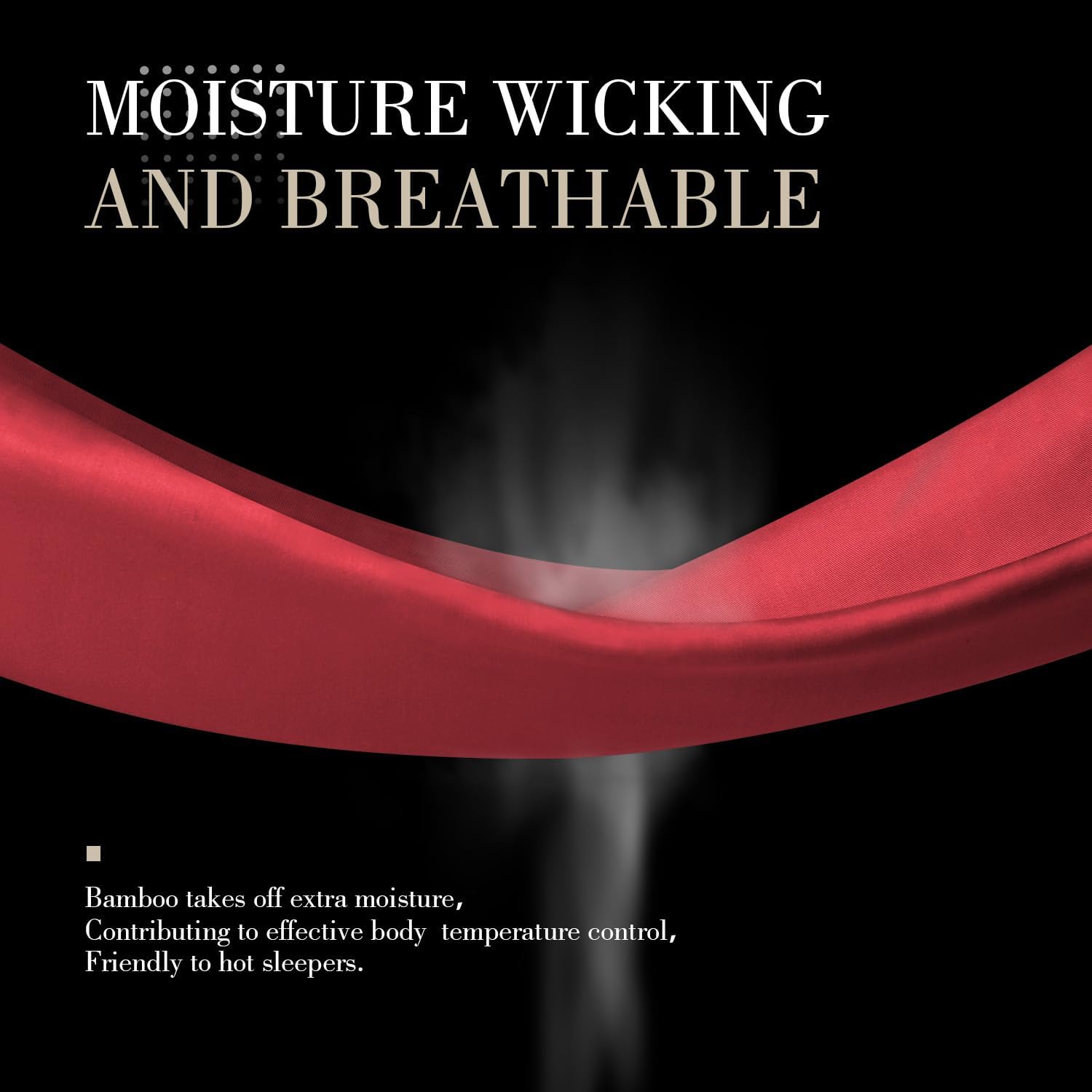 WishSmile Cooling King Pillowcases Set of 2 Breathable Cool Silky Soft Rayon Derived from Bamboo Fabric, Moisture Wicking for Hot Sleepers, Hair and Skin Friendly, Red, 2 Pack, 20x36IN