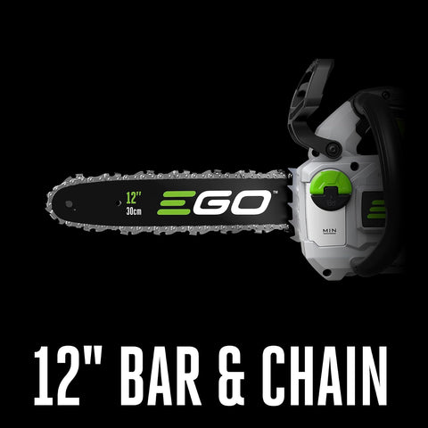 EGO POWER+ Chain Saw, 12" Battery Powered Chainsaw, Electric Cordless, Includes 56V 2.5Ah Battery and Charger - CS1201