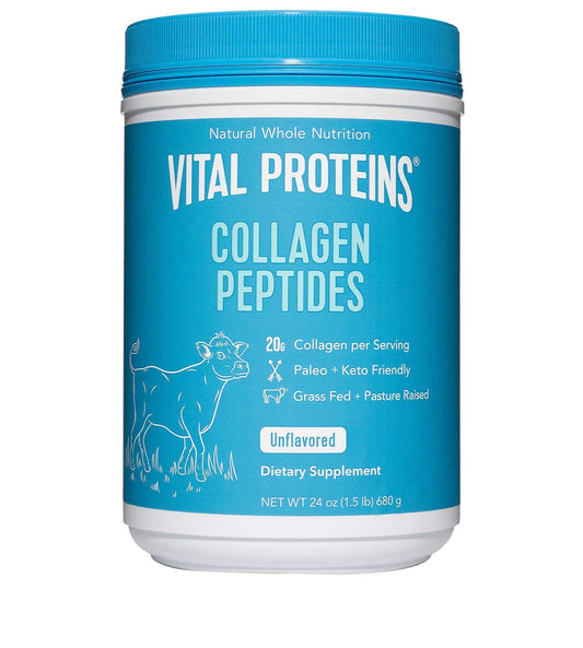 Vital Proteins Natural Whole Nutrition Collagen Peptides - Pasture Raised, Grass Fed, Paleo Friendly, Gluten Free, Single Ingredient - 24 Ounce