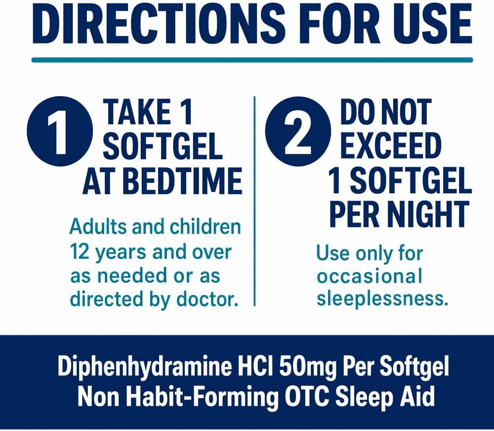 HealthA2Z® Sleep Aid Diphenhydramine 50mg, 30 Softgels (Pack of 3)