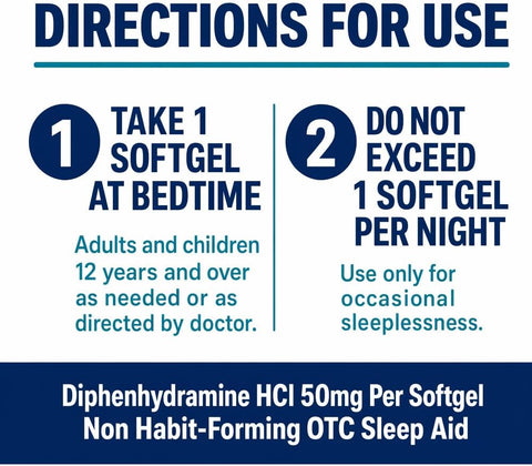 HealthA2Z® Sleep Aid Diphenhydramine 50mg, 30 Softgels (Pack of 3)
