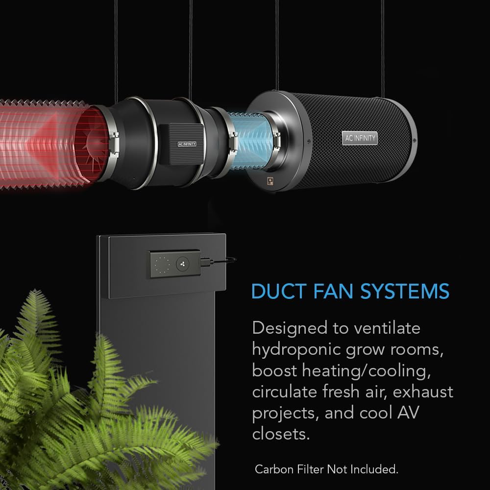 AC Infinity CLOUDLINE S8, Quiet 8” Inline Duct Fan with Speed Controller