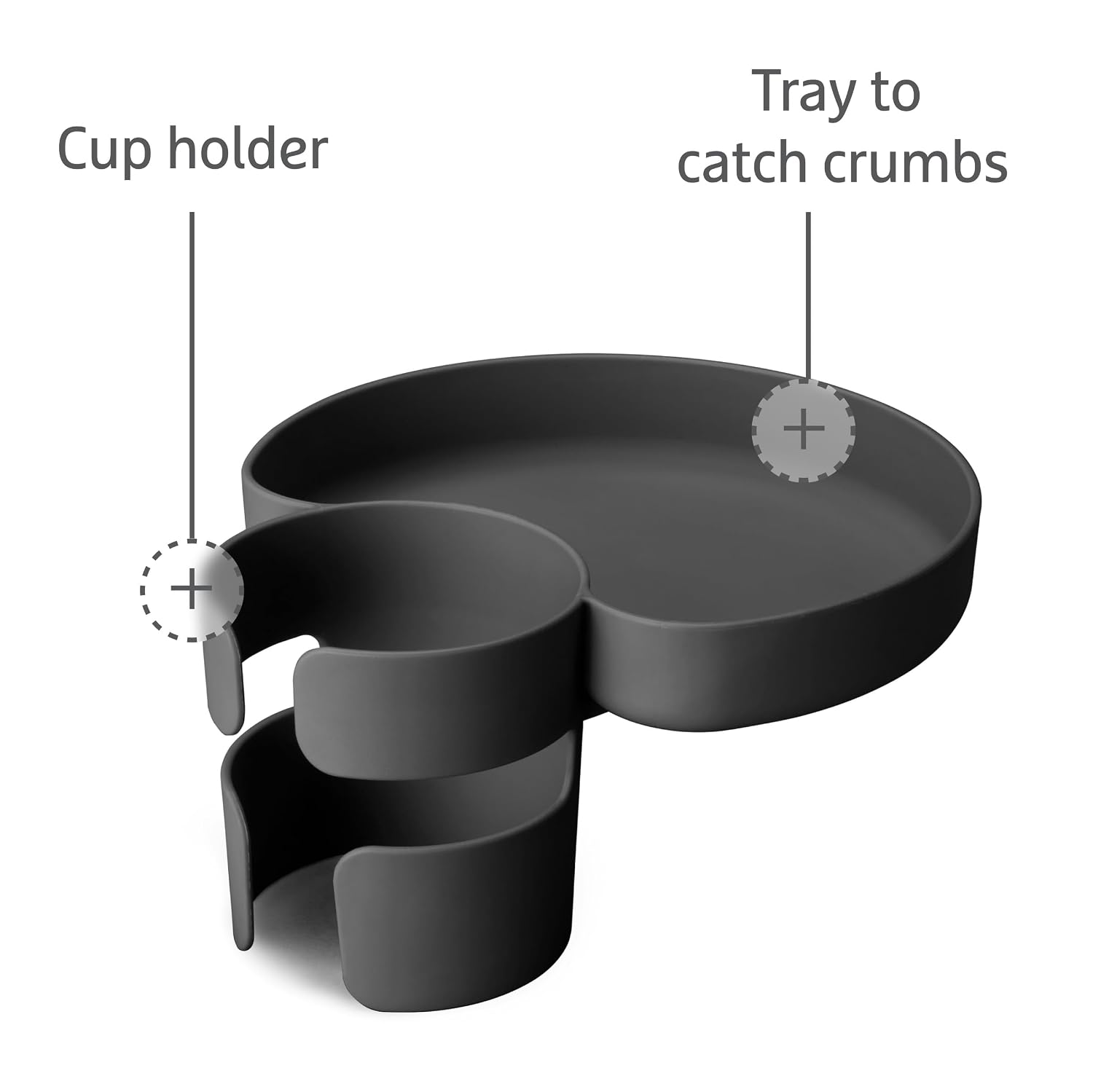 Munchkin® Car Seat Tray for Kids Travel with Cup Holder, Grey