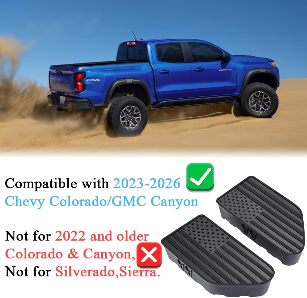 Bed Rail Stake Pocket Covers for Chevy Colorado GMC Canyon 2023 2024 2025 2026 Truck Accessories Caps Rear Holes Plugs Covers Black