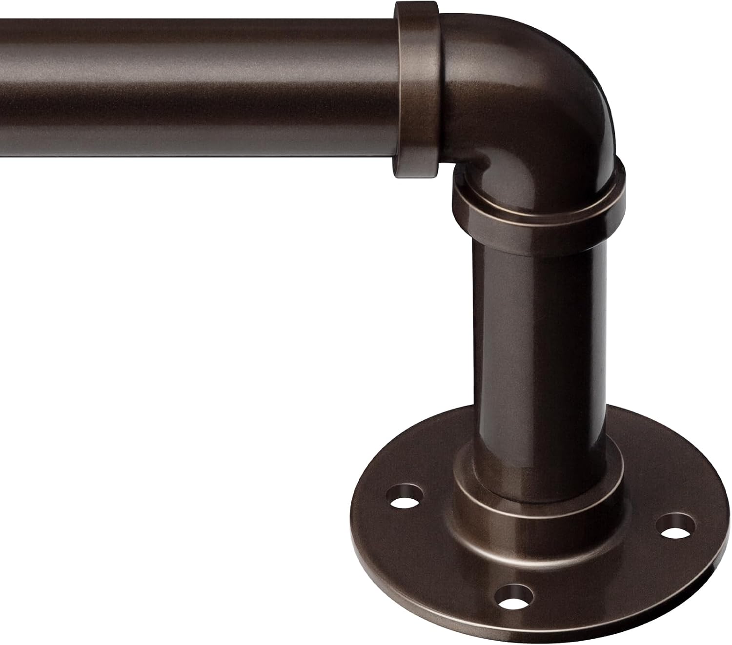 Zeerobee 1 Inch Industrial Curtain Rods, Antique Bronze, 32"-48"