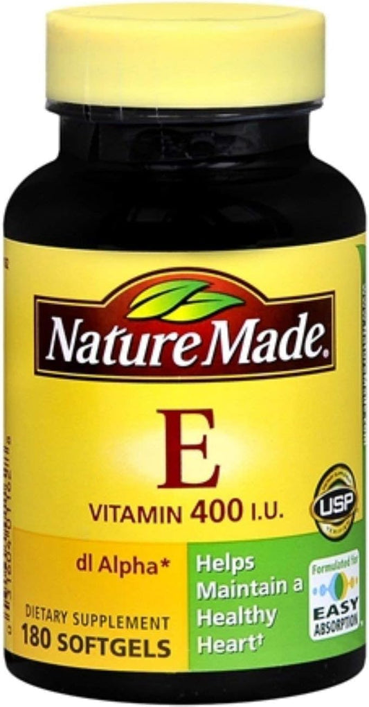 Nature Made dl-Alpha Vitamin E 400 IU Softgels 180 Soft Gels (Pack of 8)