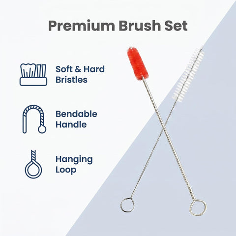 Straw Cleaner Brush, Reusable Metal Handles Straw Cleaner Brush Extra Long for Stanley Mug 40, 30, 20 oz, 10mm Wide for Sippy Cup, Water Bottle and Tubes