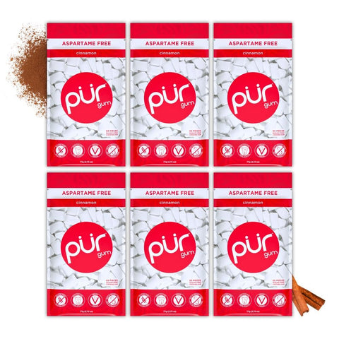 PUR Gum, Cinnamon, Xylitol Gum, No Artificial Flavor, 330 Count (6x55)