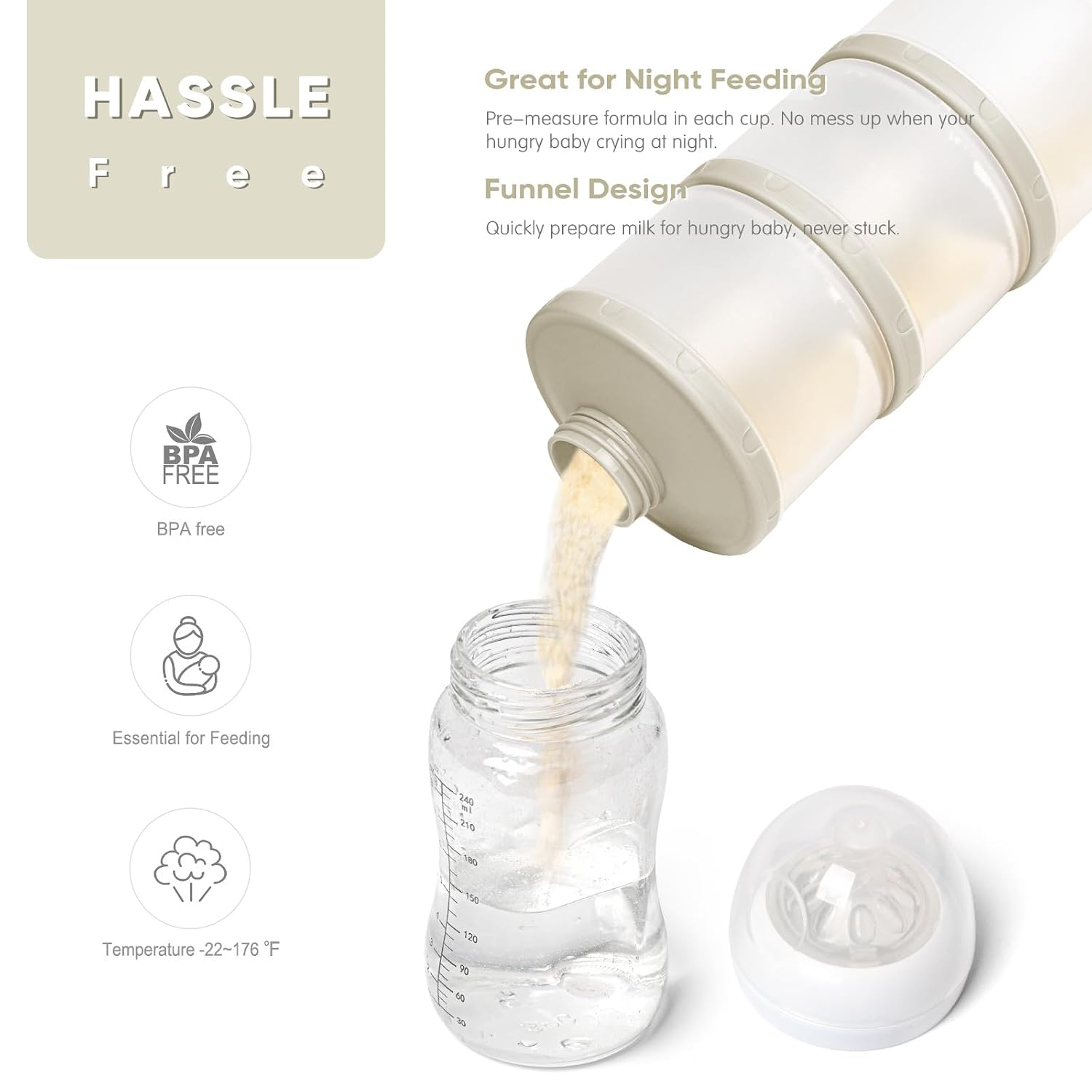 Termichy Stackable Formula Dispenser Portable: Milk Powder Container to go