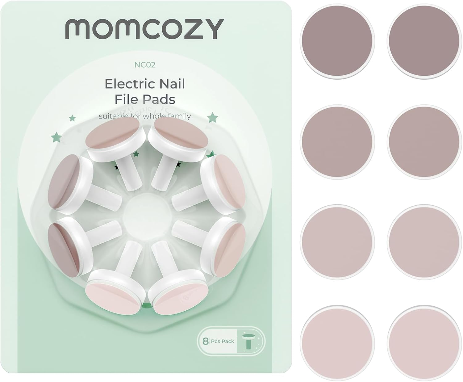 Momcozy Baby Nail Trimmer Replacement Pads, 8 Counts Replacement Pads Green