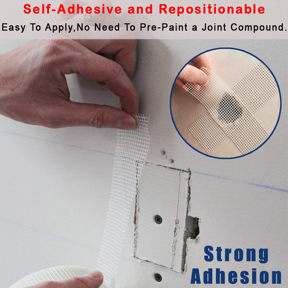 LYLTECH Fiberglass Drywall Joint Tape,1.88in x 180ft Self-Adhesive Mesh