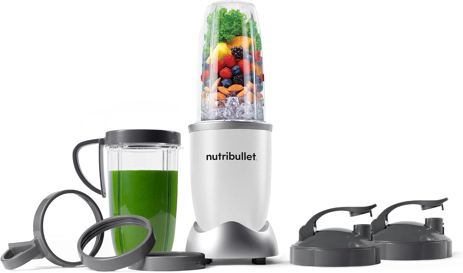 nutribullet Pro Personal Blender, Shakes, Smoothies, Food Prep, and Frozen Blending, 32 Ounce Cup, 24 Ounce Cup, Flip-top Travel Lid, 900 Watt, Matte Black, NB9-0901AK