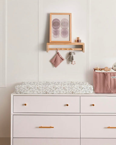 Blissful Diary Muslin Changing Pad Cover for Baby Girls, Ultra Soft Breathable Cotton, Baby Diaper Change Table Pad Covers, 2Pack (Blush Bunny & Dusty Pink)