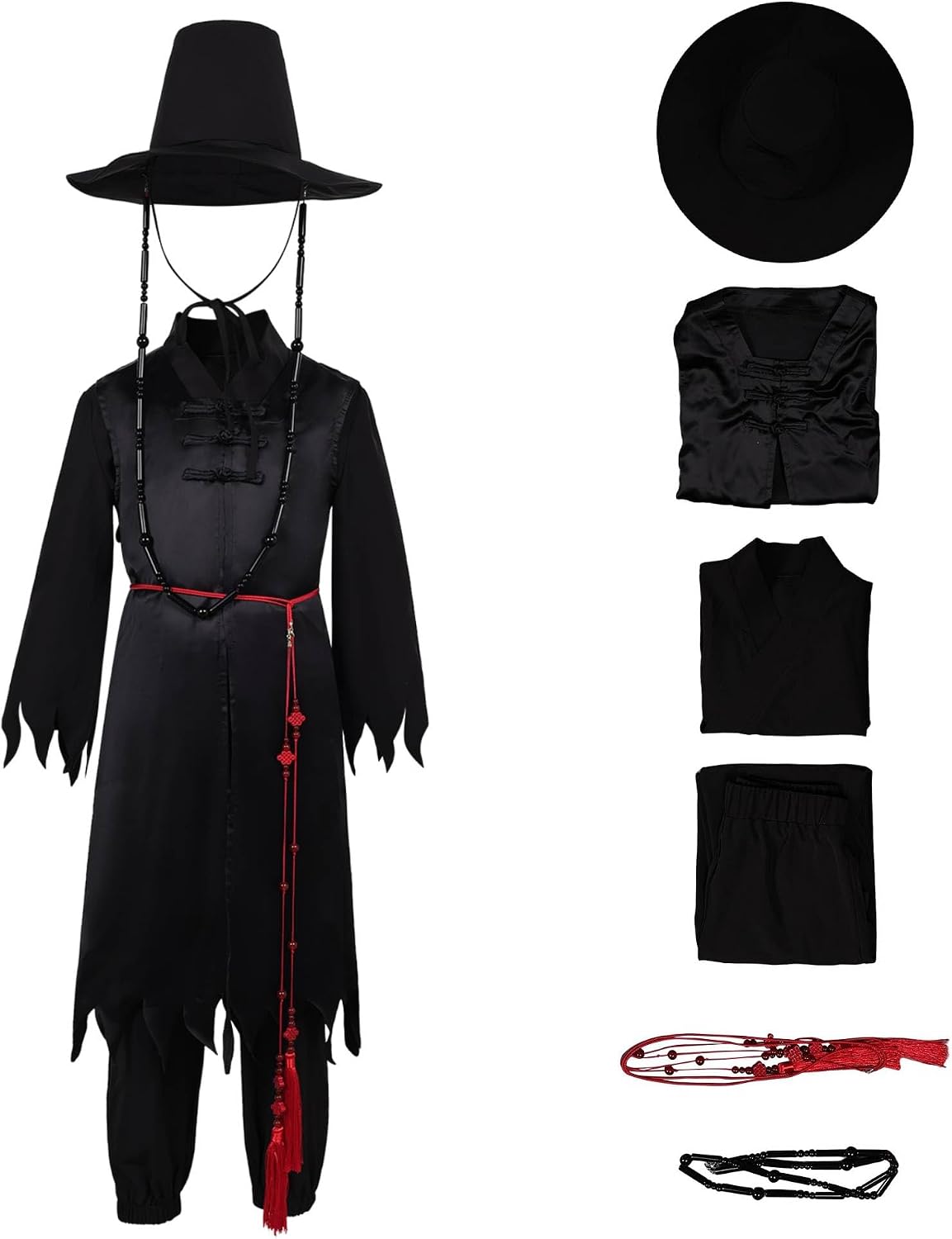 Anime Cosplay Costume Coat Black Shirt Pant Belt Hat Halloween