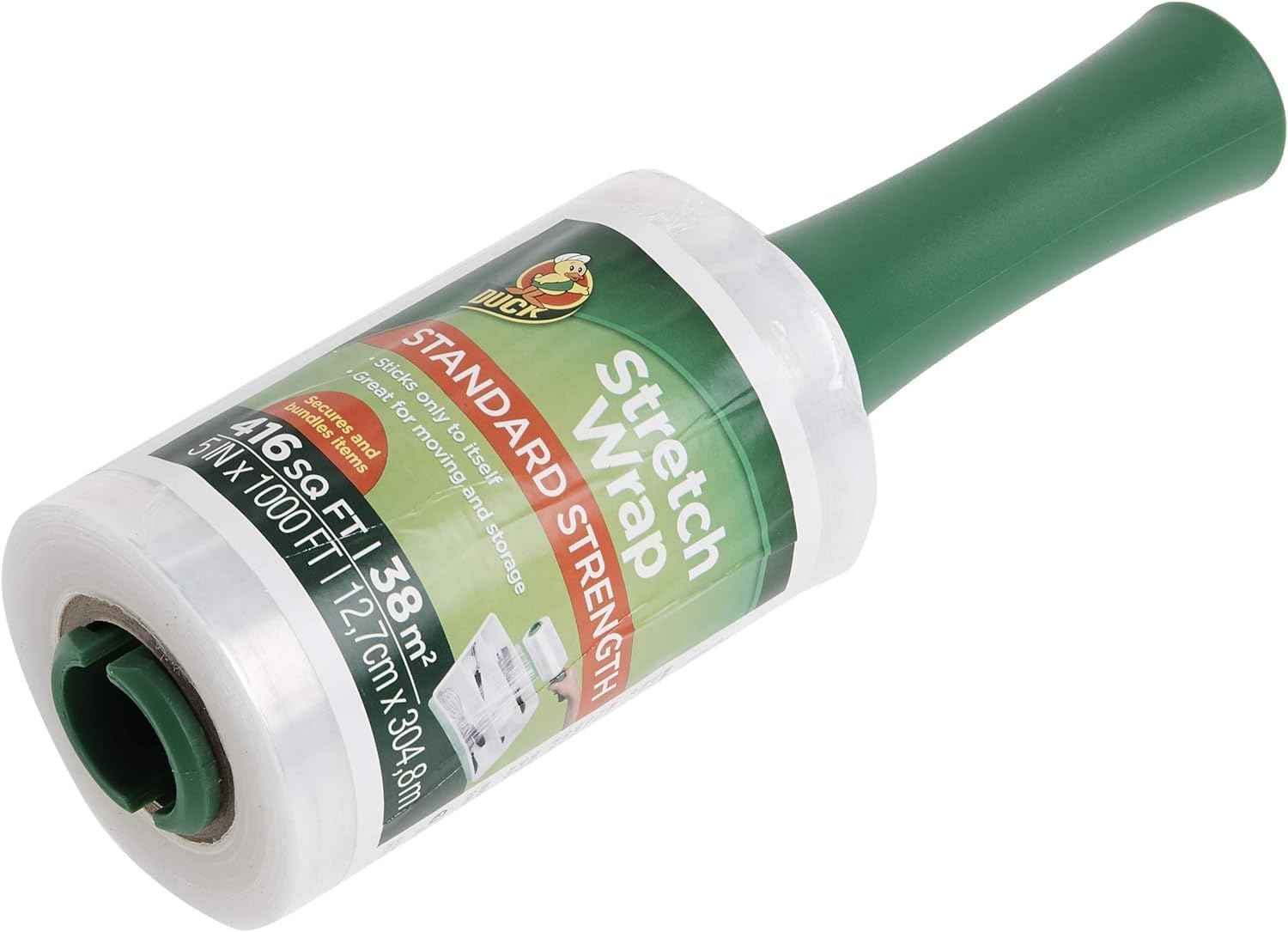 Duck Brand Stretch Wrap Roll, Clear, 5 inches by 1000 feet, 285849, Set of 4