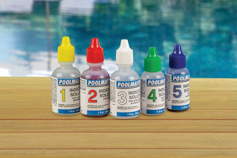Poolmaster 23227 Replacement Indicator Solutions #1 - #5 For Spa or Swimming Pool Water Testing, Neutral, Small