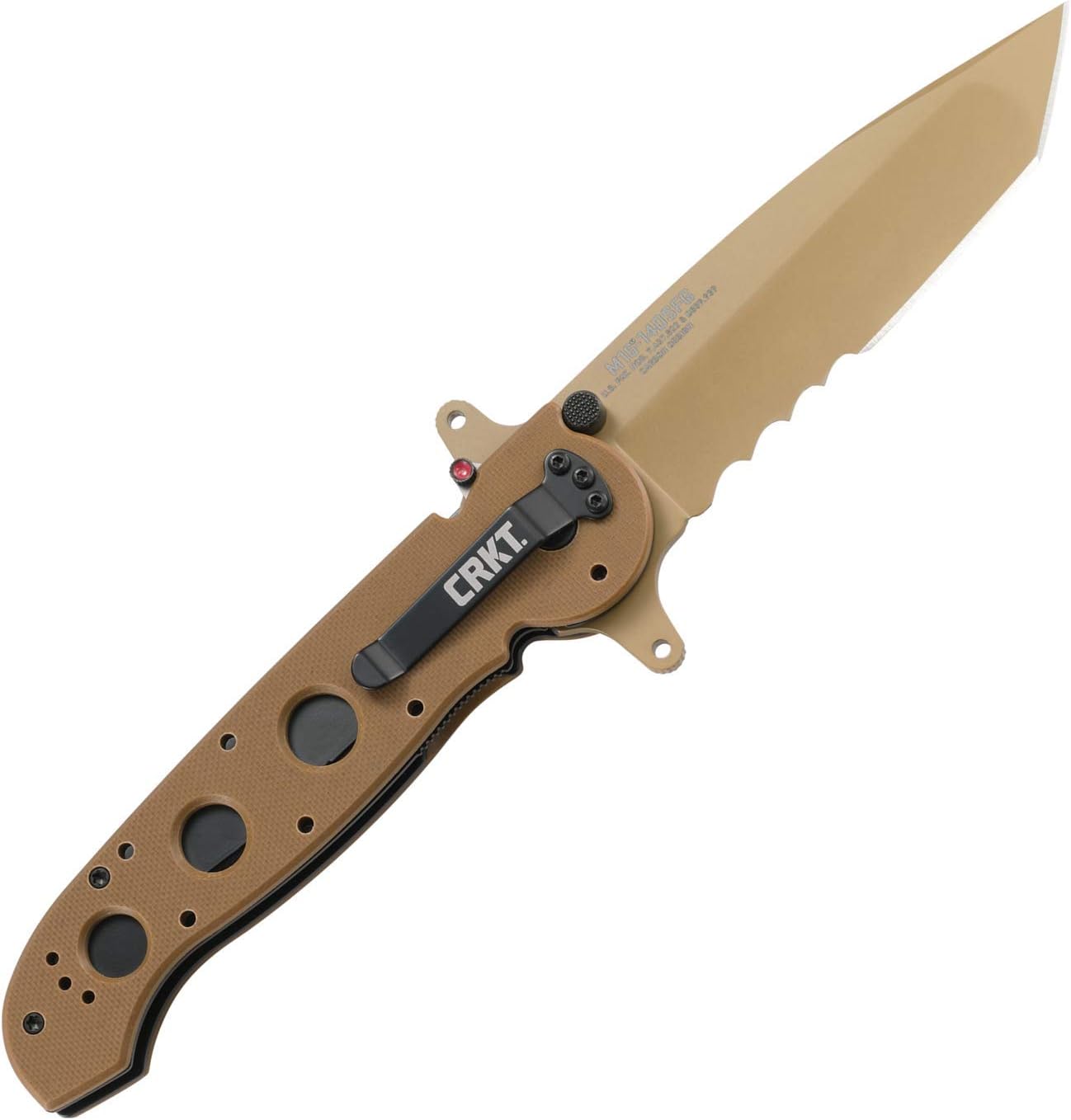 CRKT M16-14DSFG Folding Knife with Liner Lock, Desert Tan, M16-14DSFG
