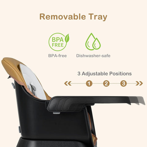 INFANS 9 in 1 High Chair, Convertible Baby Highchair for Babies and Toddlers, Table and Chair Set Building Block Infant Dining Booster Seat, Kids Stool with Activity Children Play Kitchen (Brown)