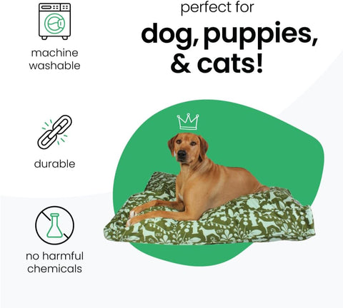 Molly Mutt Light Green Dog Bed Cover, Non-Toxic & 100% Cotton, 27"x36"x5"