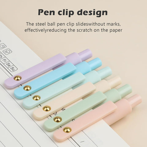 Ddaowanx Gel Pens,6 Pcs 0.7mm Retractable Quick Dry Black Ink Pens