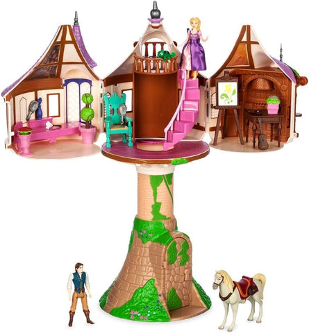 Disney Store Action Toys Rapunzel Tower Playset - 19-Piece Tangled Play Set with Rapunzel, Flynn & More Princess Toys- Includes Tower Apartment, Sculpted Figures & Art Accessories