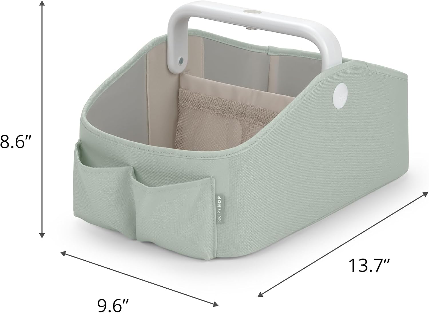 Skip Hop Diaper Caddy Organizer with Touch Sensor Night Light Nursery Style Sage