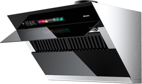 BRANO Under Cabinet Range Hood 30 Inch, 900CFM Vent Hood with Voice/Gesture/Touch Control, Unique Side-Draft Design for Modern Kitchen, Ducted/Ductless Convertible, Adjustable LED Lights & Memory Mode