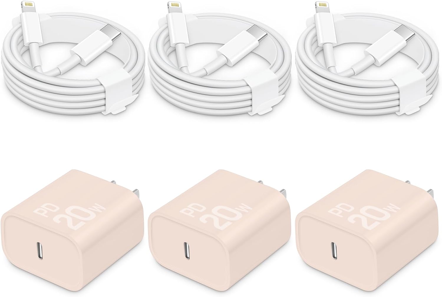 CXX 20W Fast Charger for iPhone 14/13/12 [3-Pack, MFi Certified]