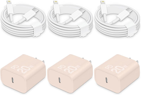 CXX 20W Fast Charger for iPhone 14/13/12 [3-Pack, MFi Certified]