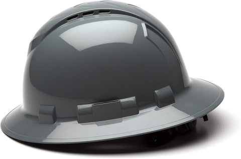Pyramex Ridgeline Full Brim Hard Hat 4 Point Ratchet Vented