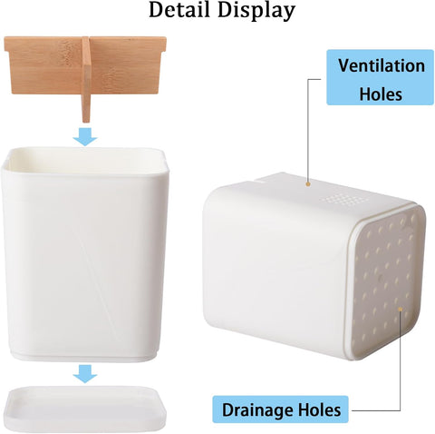 Electric Toothbrush Holder Tooth Brush and Toothpaste Organizer, White